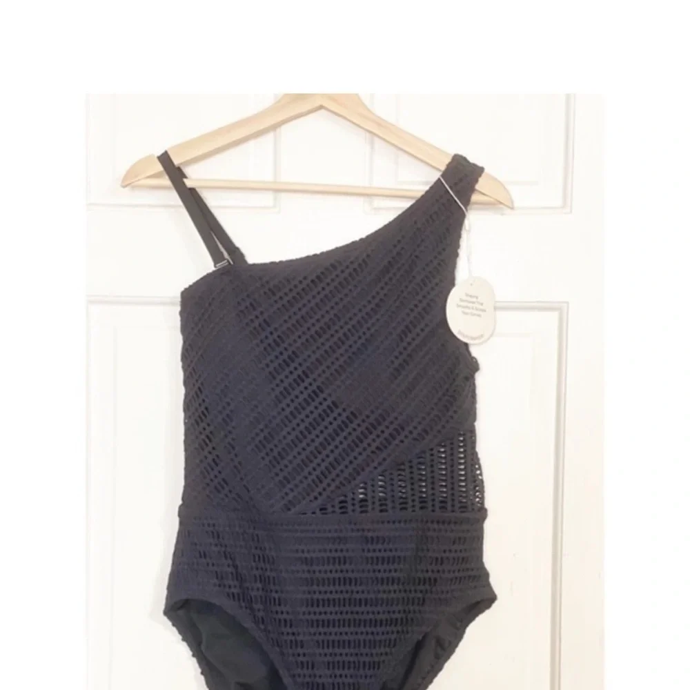 Coco Reef Contours Suraya Crochet One-Shoulder One-Piece Swimsuit NWT Sz 12 - Picture 5 of 7